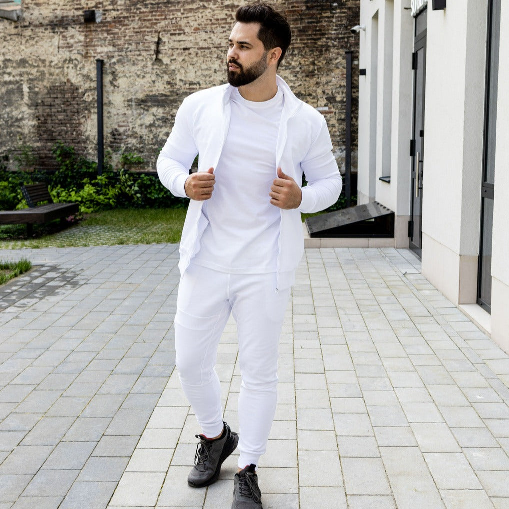 Tracksuit White Basic (JACKET) – usua-clothes