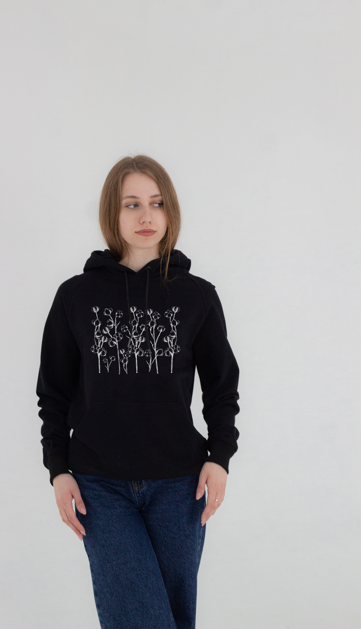 Hoodie Black Bavovna
