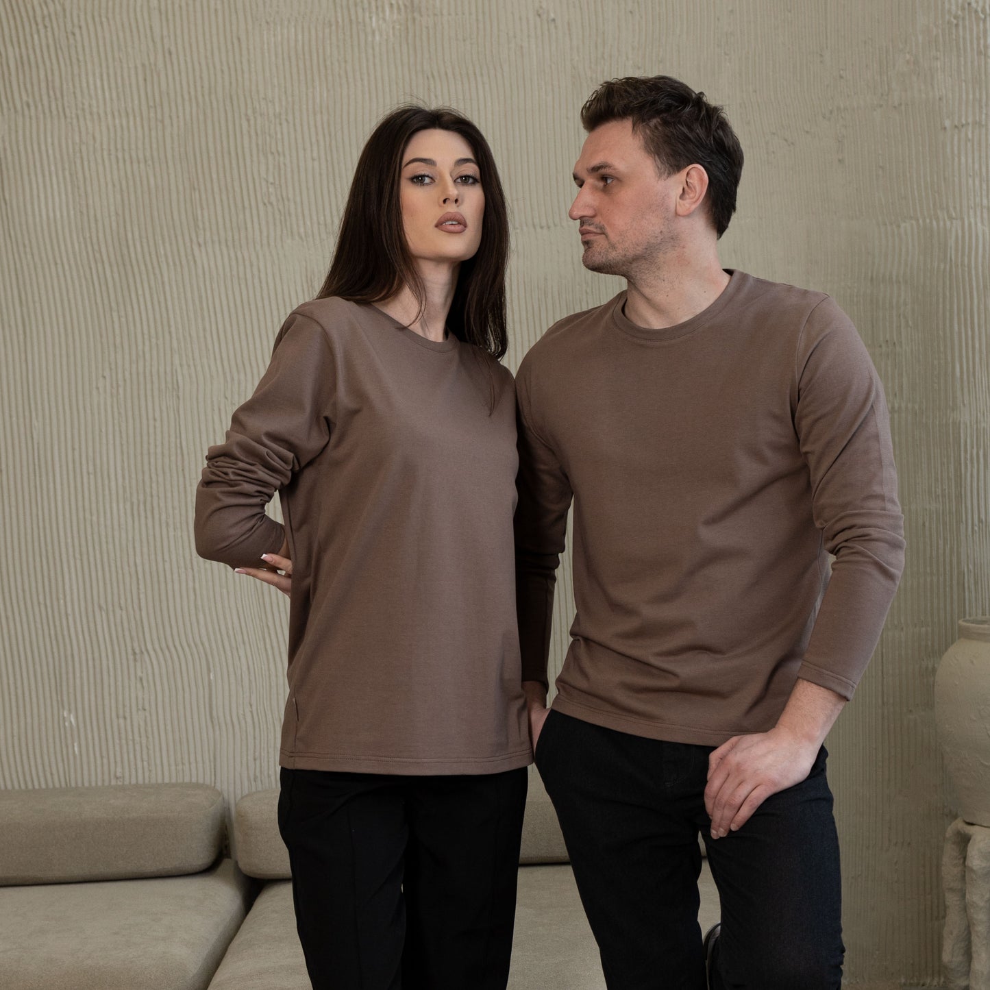 Long sleeve Brown Basic