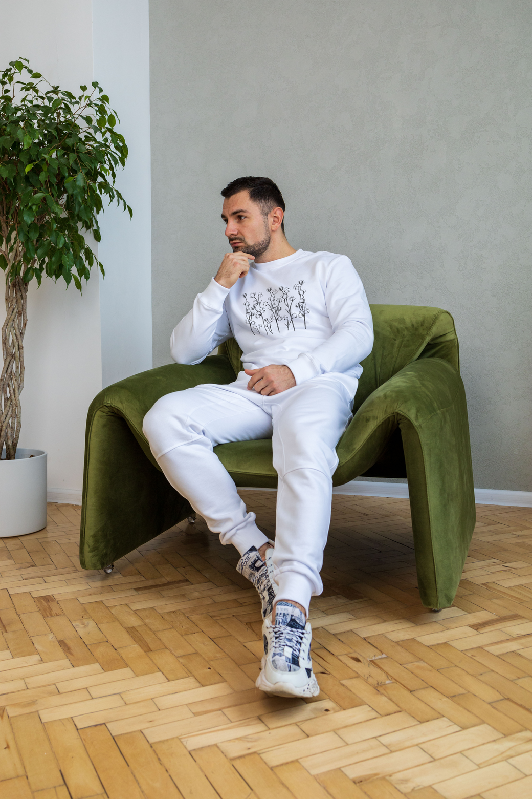 Sweatshirt White Bavovna
