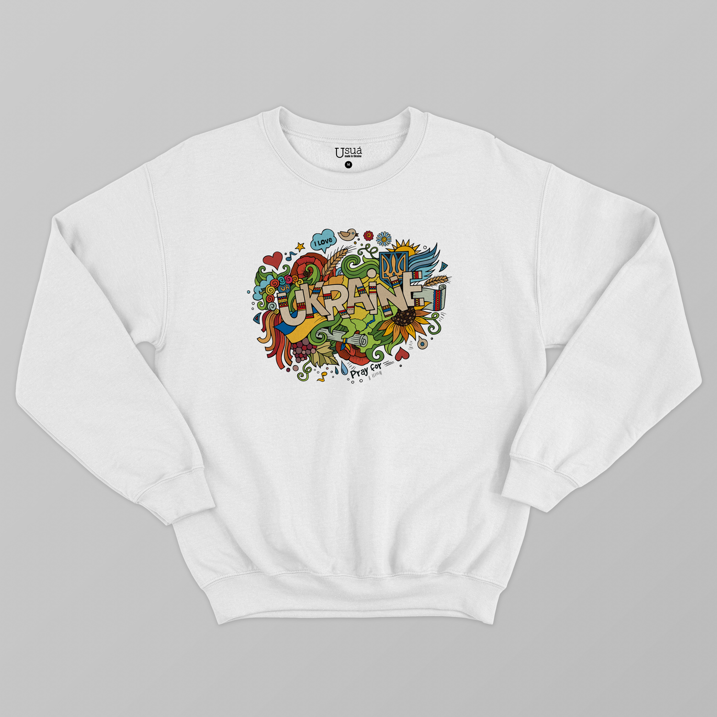 Sweatshirt White Ukraine in Color